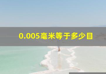 0.005毫米等于多少目