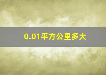 0.01平方公里多大