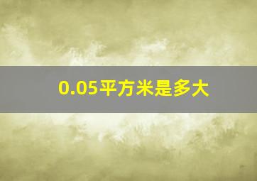 0.05平方米是多大