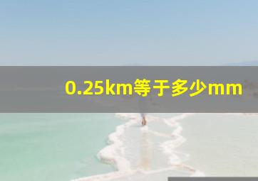 0.25km等于多少mm