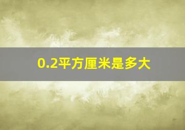 0.2平方厘米是多大