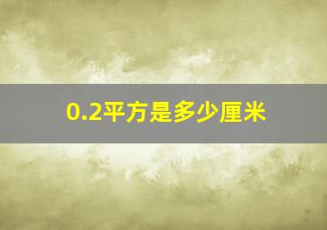 0.2平方是多少厘米