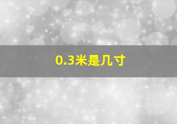 0.3米是几寸