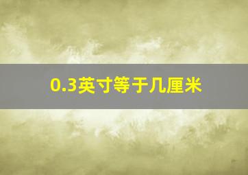 0.3英寸等于几厘米