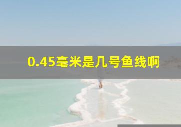 0.45毫米是几号鱼线啊