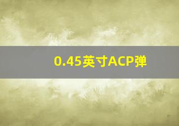 0.45英寸ACP弹