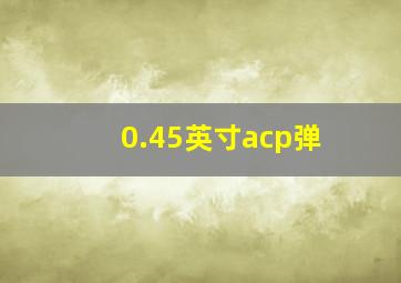 0.45英寸acp弹