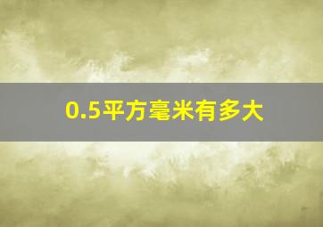 0.5平方毫米有多大