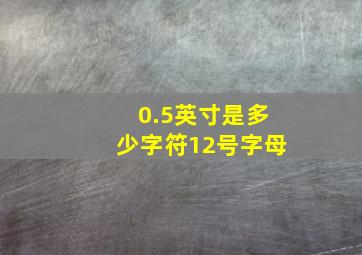 0.5英寸是多少字符12号字母