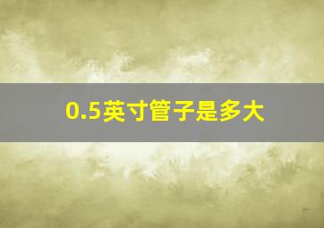 0.5英寸管子是多大