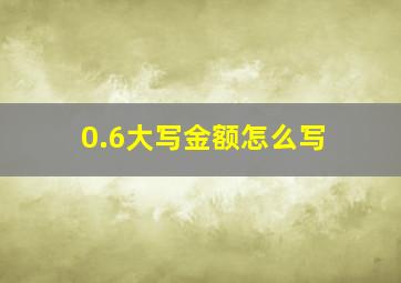 0.6大写金额怎么写