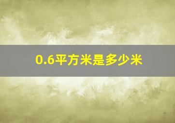 0.6平方米是多少米