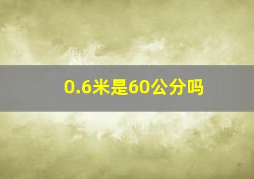 0.6米是60公分吗