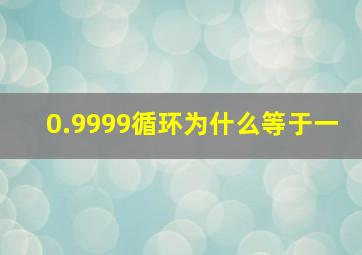 0.9999循环为什么等于一