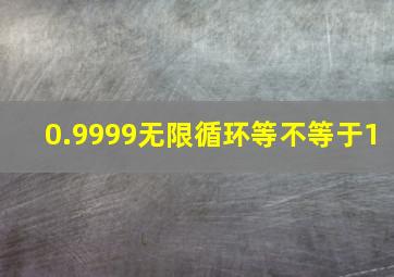 0.9999无限循环等不等于1