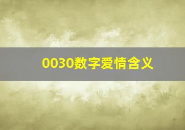 0030数字爱情含义