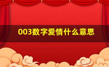 003数字爱情什么意思