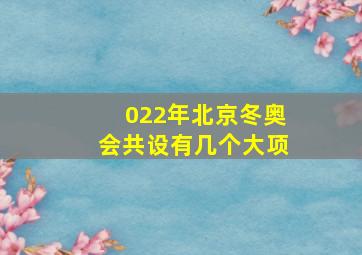 022年北京冬奥会共设有几个大项