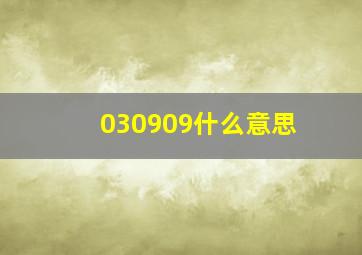 030909什么意思