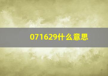 071629什么意思