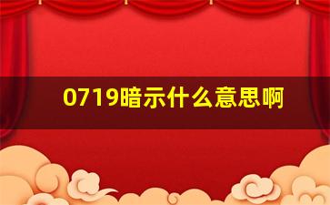 0719暗示什么意思啊