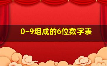 0~9组成的6位数字表