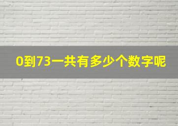 0到73一共有多少个数字呢