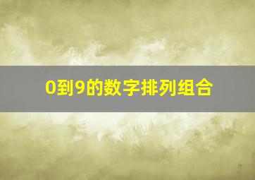 0到9的数字排列组合