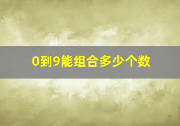 0到9能组合多少个数