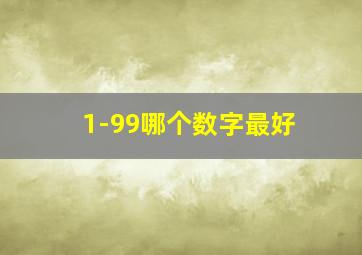 1-99哪个数字最好