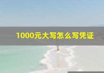 1000元大写怎么写凭证