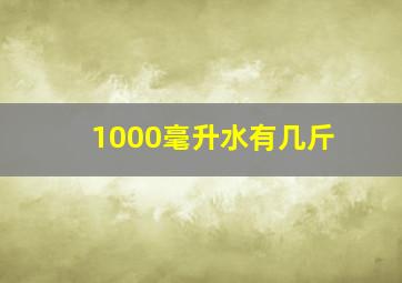 1000毫升水有几斤