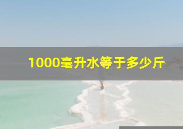 1000毫升水等于多少斤