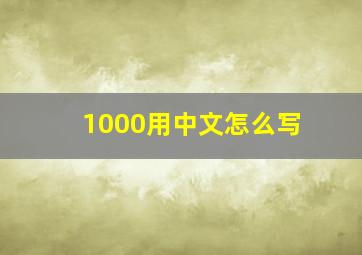 1000用中文怎么写