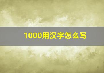 1000用汉字怎么写