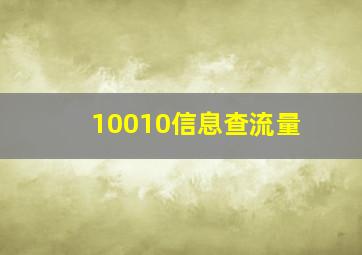 10010信息查流量