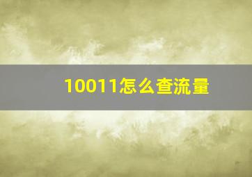 10011怎么查流量