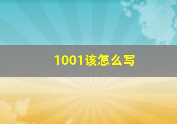 1001该怎么写