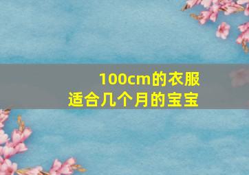 100cm的衣服适合几个月的宝宝