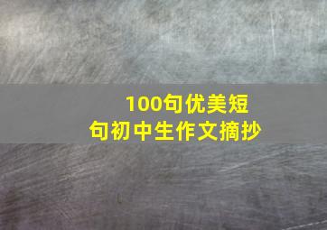 100句优美短句初中生作文摘抄