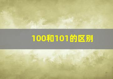 100和101的区别