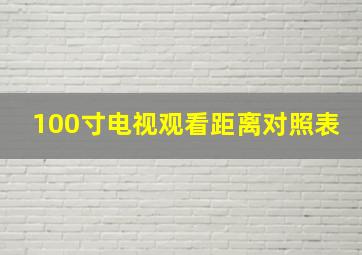 100寸电视观看距离对照表