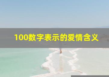 100数字表示的爱情含义