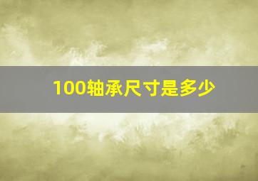 100轴承尺寸是多少