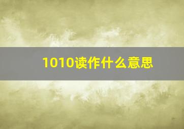 1010读作什么意思