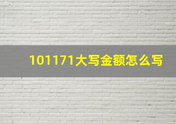 101171大写金额怎么写