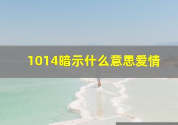 1014暗示什么意思爱情