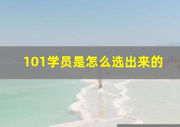 101学员是怎么选出来的