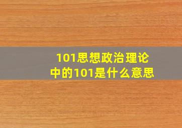 101思想政治理论中的101是什么意思