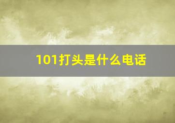 101打头是什么电话